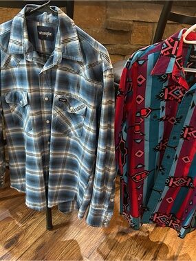 Bundle of Wrangler men large 90’s cowboy shirt